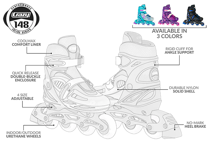 148 - SIZE ADJUSTABLE INLINE SKATES – Daisies & Pancakes